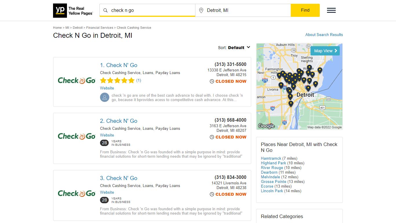 Check N Go Locations & Hours Near Detroit, MI - YP.com - Yellow Pages